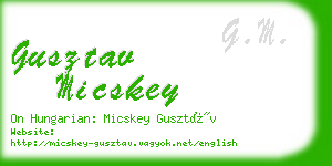 gusztav micskey business card